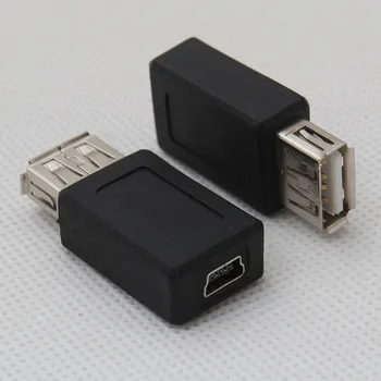50pcs/daug USB 2.0 Female USB B Mini 5 Pin Moterų Adapteris Keitiklis