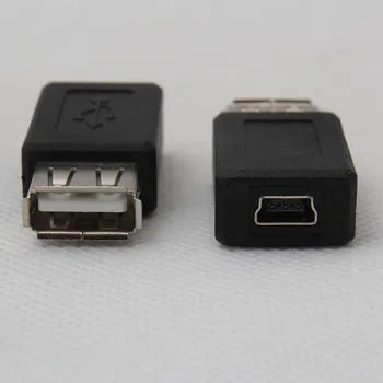 50pcs/daug USB 2.0 Female USB B Mini 5 Pin Moterų Adapteris Keitiklis