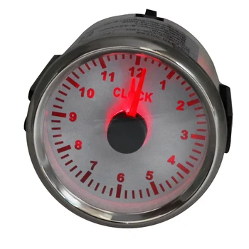 52MM Laikrodis Gabaritų Vandeniui Automobilių Žymiklį Laikrodžiai Valandų skaitiklis Indikatorius 12-Valandų Formatą Su Raudonu Apšvietimu Automobilių Valtis Jachta
