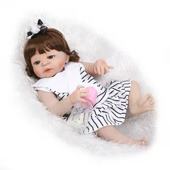 57cm viso Kūno Silikono Atgimsta Mergina Baby Doll Žaislas Tikroviška lol atgimsta maudytis partneris, rankų darbo, vaikų gimtadienis, Kalėdos dovanas