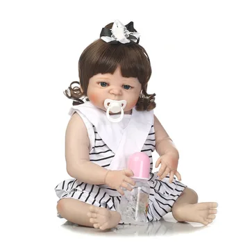57cm viso Kūno Silikono Atgimsta Mergina Baby Doll Žaislas Tikroviška lol atgimsta maudytis partneris, rankų darbo, vaikų gimtadienis, Kalėdos dovanas