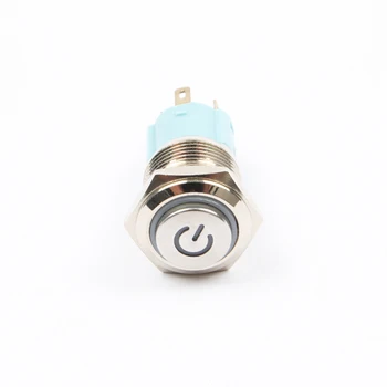 5V (12V 220V savaiminio fiksavimo LED 16mm Vandeniui Metalo Mygtukas Jungiklis išlaikytas metalo jungiklis mygtukas Latching 16GTHXDY