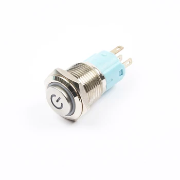 5V (12V 220V savaiminio fiksavimo LED 16mm Vandeniui Metalo Mygtukas Jungiklis išlaikytas metalo jungiklis mygtukas Latching 16GTHXDY