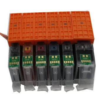 6 spalvų SGN-750 CLI-751 BK C M Y GY suderinama rašalo kasetė canon PIXMA MG6370 MG7170 IP8770 spausdintuvo visą rašalo