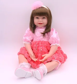 60cm Silikono Reborn Baby Doll Tikroviška Naujagimių Mergaičių bebe Kūdikis reborn Lėles Vaikų Vaikams Gimtadienio Dovana Metu bonecas
