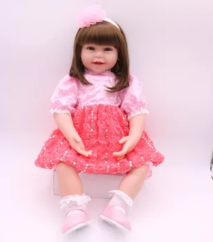 60cm Silikono Reborn Baby Doll Tikroviška Naujagimių Mergaičių bebe Kūdikis reborn Lėles Vaikų Vaikams Gimtadienio Dovana Metu bonecas