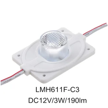 60pcs 3w high power vandeniui LED Modulis su įpurškimo len balta 6000k, dvipuse Švieslentę apšvietimas laišką LOGOTIPAS modulis šviesos