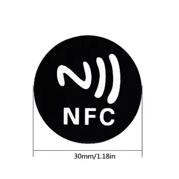 6PCS Juoda Stabdžių Metalo Lipdukas NFC Ntag213 Žymes NTAG 213 Metalo Etiketės, Emblemos atpažinimo ženklas Smart Mobiliuosius Telefonus