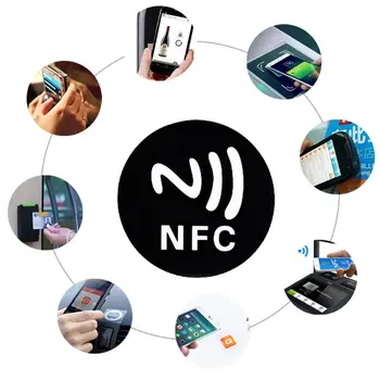 6PCS Juoda Stabdžių Metalo Lipdukas NFC Ntag213 Žymes NTAG 213 Metalo Etiketės, Emblemos atpažinimo ženklas Smart Mobiliuosius Telefonus