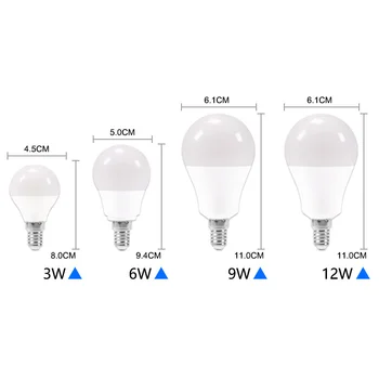 6pcs LED Lemputė E27 E14 3W 6W 9W 12W 15W 18W 20W AC 220V 240V LED Lempos lampara Aliumininiai Stalo lempos, led lemputės, šviesos Bombillas