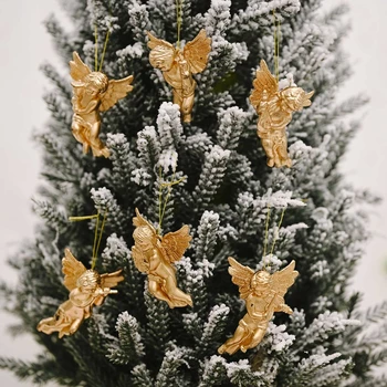 6pcs/pak papuošalai Kalėdų Papuošalai Kalėdų Medžio Angeliškas Lėlės Pakabučiai 449C
