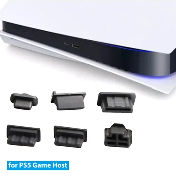 6PCS USB Anti-dulkių Prijunkite HDMI suderinamus Kamštis Dangtelis PS5 Žaidimo Priimančiosios Dulkių Kištuko apsauga nuo dulkių Nustatyti Lašas Laivybos