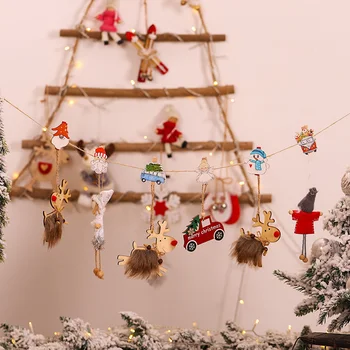 6Pcs Įrašą Nuotraukos Laikiklį Animacinių filmų Mini Mediniai Įrašą Kalėdų Nuotrauką Ekrano Rėmas, Segtukai, Dekoratyviniai Amatų