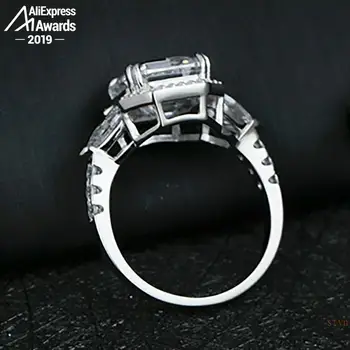 7,5 mm S925 Fine Jewelry sterlingas sidabro žiedas Laboratorijoje sukurta deimantų Karatais 4Cs vestuvių pasiūlymas svajonė