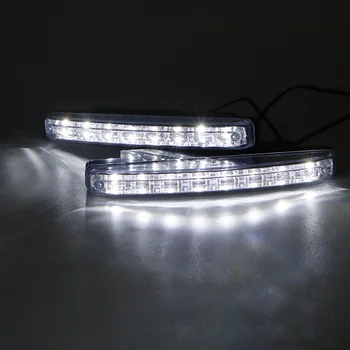 8-LED Automobilių Šviesos DRL Rūko Važiavimo Dienos šviesos važiavimui Balta 12V