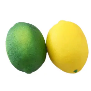 8 Pack Dirbtinis, Netikras citrinos žaliosios Citrinos Vaisių Vaza Užpildas Namų Virtuvėje Šalies Apdaila, Geltona ir Žalia