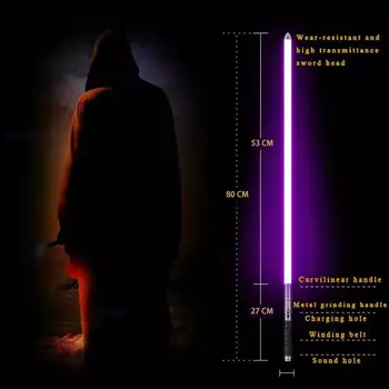 80cm Rgb Lightsaber Keitimas 11 Spalvų Jedi Sith Lightsaberforce Fx Apšvietimo Sunkiųjų Dueling Garso Foc Užrakinti Metalo Saber Rankena