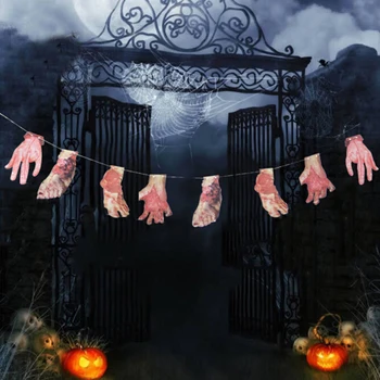 8pcs/set Supuvusios Rankas Ir Kojas Saber Siaubas, Baisu Halloween Party Reklama Šalis Haunted Namas Kabo Girliandą Pakabukas Reklama