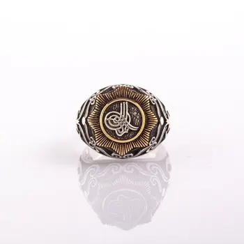 925 Sterling Payitaht Atveju Tugra Raštuotas Sidabro Žiedas Mados Turkijos, Aukščiausios Kokybės, Rankų Darbo Jawelery