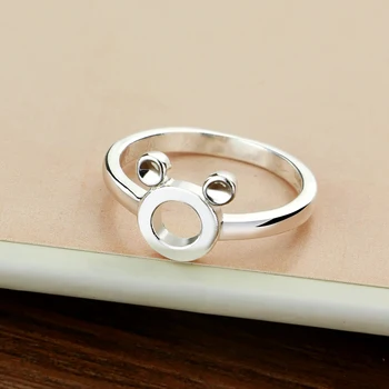 925 sterlingas sidabro žiedas mickey žiedą, moterims, moteriška uodega žiedas, anti - alergijos, jokio blukimo, Motinos gimtadienio dovanos