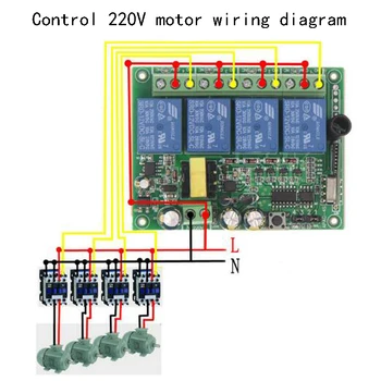 AC 220V 4CH 4 CH Belaidžio Nuotolinio Valdymo šviesų Sistema RF Relay Siųstuvas, Imtuvo Modulis, 315Mhz /433Mhz