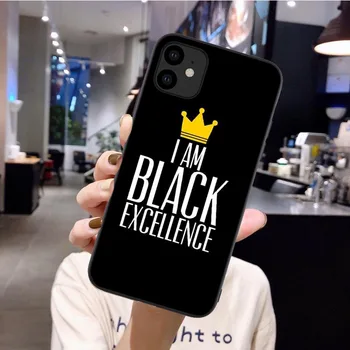 Afro Black Girl Magic Karalienė Melanino Poppin Minkštas Telefono dėklas Skirtas iPhone 11 Pro Max 12 mini X XR XS Max SE 8 7 Plius Silikoninis Dangtelis