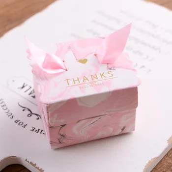 Aikštėje vestuvių saldainių, šokolado dėžutė išskirtinį atspausdintas dovanų dėžutėje 6.5x6.5x4.5cm W8833