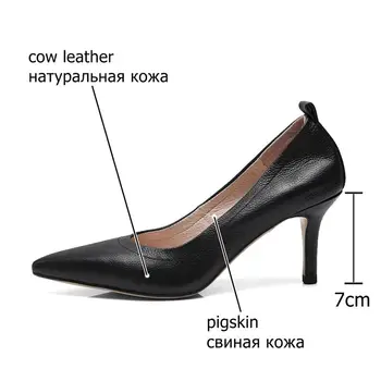 ALLBITEFO aukštos kokybės natūralios odos seksualių aukštakulnių moterų batai, prekės ženklo tarnyba ponios batai, prekės ženklo moterų kulniukai batai mergaitėms