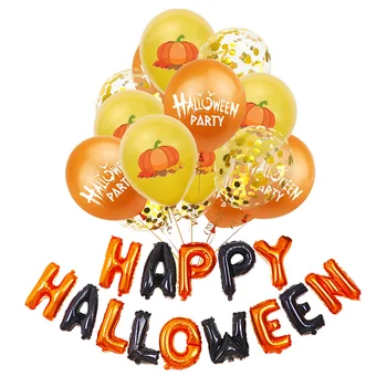 Amawill Helovinas Šalis Papuošalai Moliūgų Klevo Lapų Latekso Konfeti Helio Balionai Happy Halloween Vėliavos Banner Prekes