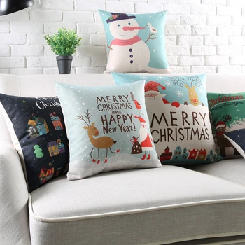 Amerikietiško stiliaus Kalėdų Animacinių filmų Lininė Pagalvėlė Padengti Namų dekoro, puikus Modelis, 34 Pagalvės užvalkalą Sofa-lova, Kėdė, Juosmens Pagalvę padengti