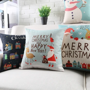 Amerikietiško stiliaus Kalėdų Animacinių filmų Lininė Pagalvėlė Padengti Namų dekoro, puikus Modelis, 34 Pagalvės užvalkalą Sofa-lova, Kėdė, Juosmens Pagalvę padengti