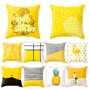 Ananasų lapai Geltonas pagalvę karšto pardavimo užvalkalas pagalvė priglausti automobilių pagalvėlė sofos Pagalvę cojines decorativos para sofa