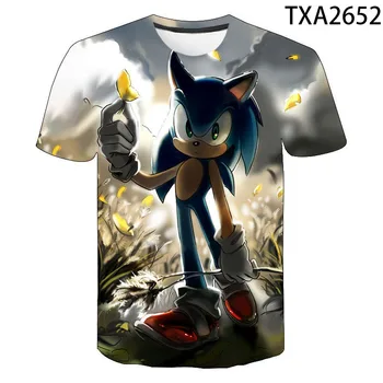 Animacinių filmų 3D T Shirts, Sonic The Hedgehog Atsitiktinis Berniukas mergaitė Vaikai Mados Streetwear Atspausdintas T-shirt Vyrams, Moterims, Vaikams, Kietas Viršūnes Tee