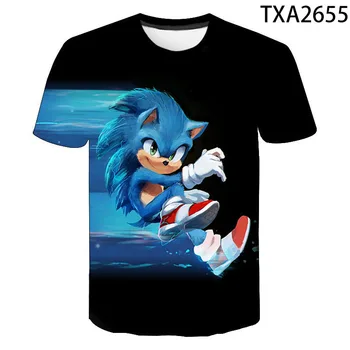 Animacinių filmų 3D T Shirts, Sonic The Hedgehog Atsitiktinis Berniukas mergaitė Vaikai Mados Streetwear Atspausdintas T-shirt Vyrams, Moterims, Vaikams, Kietas Viršūnes Tee