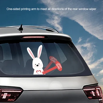 Animacinių Filmų Easter Bunny Valytuvų Decal Žymeklį Automobilių Garbanojimo Galinio Stiklų Lipdukas Lipdukas Pinti Valytuvų Lipdukas Bmw E46 E90 Ford Focus 2