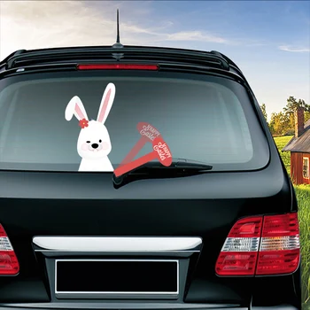 Animacinių Filmų Easter Bunny Valytuvų Decal Žymeklį Automobilių Garbanojimo Galinio Stiklų Lipdukas Lipdukas Pinti Valytuvų Lipdukas Bmw E46 E90 Ford Focus 2