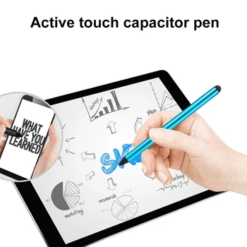 Anti-pirštų atspaudų Dual Patarimai Capacitive Touch Screen Stylus Piešimo Pen Tablet