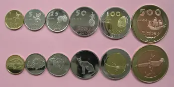 Antra vertus, Gvinėja Elobey monetų 6pieces/ Set UNC originalios Monetos Ne išplatintas