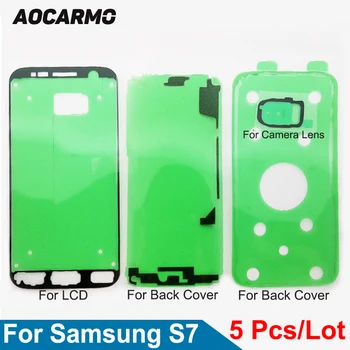 Aocarmo 5vnt/Lo LCD Ekranas+Galinio Baterijos Dangtelio Rėmas+Fotoaparato Objektyvą Lipdukas, Pilnas Komplektas, Lipnia Juosta Samsung Galaxy S7