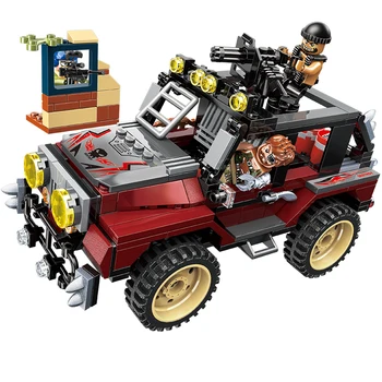 Apšviesti Pastato Bloke taikos Palaikymo Pajėgų Thunder Misija Blokuoti Ginkluotųjų Jeep 307pcs Švietimo Plytų Žaislas Berniukas
