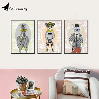 ArtSailing šiaurės drobė menas Abstraktus Gyvūnų, Kačių, Šunų Zebra tapyba Nuotraukos Kambarį modernių Namų puošybos menas spausdinti