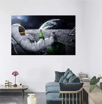 Astronautų Mėnulio Mados Plakatas Visatos Erdvės Šilko Sienos Menas Spausdinti Tapybos Šiuolaikinio Meno Vaizdą Namo Kambaryje Apdaila