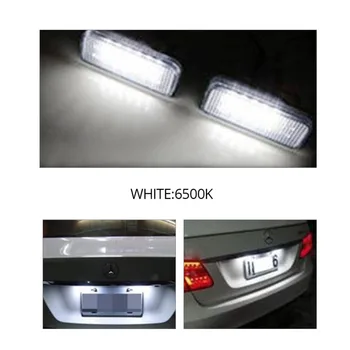 ATcomm 2vnt LED Automobilių Licencijos numerio apšvietimo Lemputės 6500K Balta 12V Auto Numeris Šviesos Mercedes-Benz W211 W219 S211 R171 W203 5D