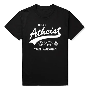 Ateistas T Marškiniai Vyrams, Atsitiktinis trumpomis Rankovėmis T-Shirt O Kaklo Medvilnės Mens marškinėlius Letter Spausdinimo Eurų Dydžio Vyras Viršūnes Tees Nemokamas Pristatymas
