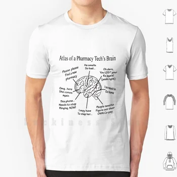 Atlas Vaistinė Techs Smegenų T Marškinėliai Marškinėliai Medvilnės Vyrai Moterys 