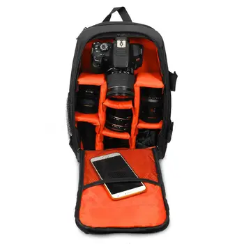 Atnaujinti Vandeniui daugiafunkcinis Skaitmeninis DSLR Fotoaparato Vaizdo Maišelį su Lietaus SLR Camera Bag PE Kamšalu už Fotografas(Oran