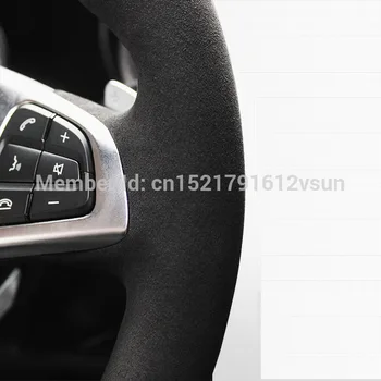 Audi A4l 2017 Aukštos Kokybės Rankų susiuvami Anti-Slip Juodos Odos Black Suede baltais Siūlais 
