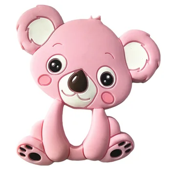 Aukštos Kokybės Silikono Teethers Gyvūnų Koala Pelėda Dramblių Baby Žiedas Teether Silikono Kramtyti Pakabukai Kramtyti Bamblys Kūdikio Žaislai