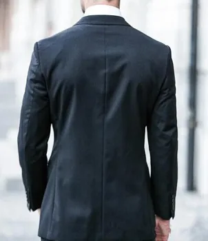 Aukštos Kokybės Slim Fit Jaunikis Tuxedos fashionBlack anglis palace Groomsmen Mens Vestuvių Prom Kostiumai pagal Užsakymą(Striukė+Kelnės+Kaklaraištis)