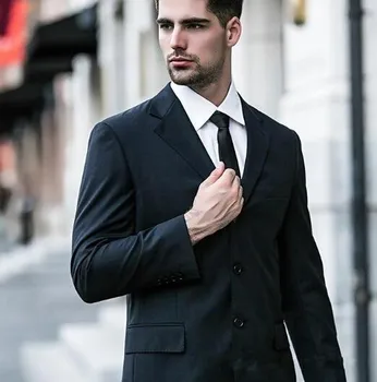 Aukštos Kokybės Slim Fit Jaunikis Tuxedos fashionBlack anglis palace Groomsmen Mens Vestuvių Prom Kostiumai pagal Užsakymą(Striukė+Kelnės+Kaklaraištis)